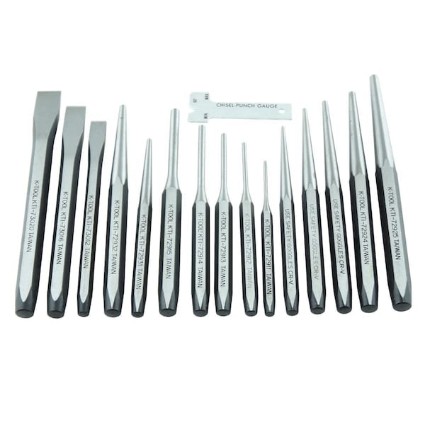Punch and Chisel Set, 15 pcs.